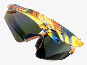 Oversized Sporty Wrap Around Style SUNGLASSES Large Graffiti Frame 80469