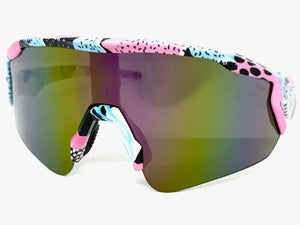 Oversized Sporty Wrap Around Style SUNGLASSES Large Graffiti Frame 80469