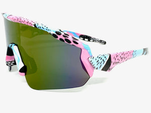 Oversized Sporty Wrap Around Style SUNGLASSES Large Graffiti Frame 80469