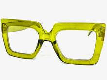 Oversized Classic Vintage Retro Style Clear Lens EYEGLASSES Large Square Green Frame 2058
