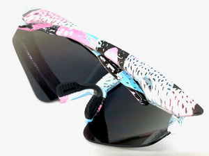 Oversized Sporty Wrap Around Style SUNGLASSES Large Graffiti Frame 80469