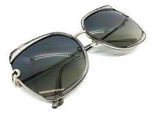 Classic Vintage Retro Style SUNGLASSES Square Gray & Silver Frame 8860