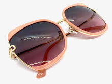 Classic Vintage Retro Style SUNGLASSES Square Pink & Gold Frame 8860