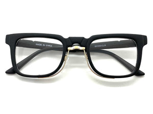 Classic Vintage Retro Style Clear Lens EYEGLASSES Square Black Frame 89399