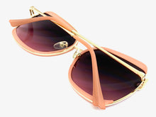 Classic Vintage Retro Style SUNGLASSES Square Pink & Gold Frame 8860