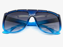 Oversized Classic Vintage Retro Style SUNGLASSES Large Blue Frame 1796