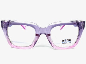 Classic Vintage Retro Style Blue Light Blocking Computer EYEGLASSES Large Thick Purple Frame 2018