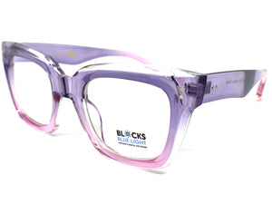 Classic Vintage Retro Style Blue Light Blocking Computer EYEGLASSES Large Thick Purple Frame 2018