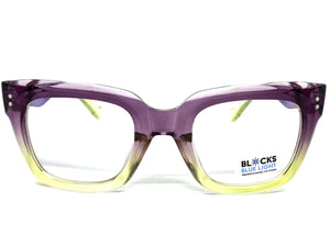 Classic Vintage Retro Style Blue Light Blocking Computer EYEGLASSES Large Thick Purple Frame 2018