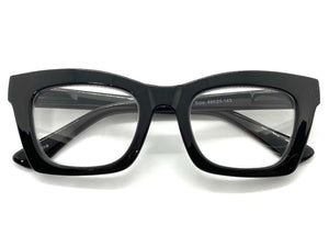 Classic Vintage Retro Style READING GLASSES READERS Black Frame Lens Strength +2.50