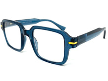 Classic Vintage Retro Style READING GLASSES READERS Square Blue Frame R297