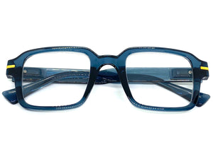 Classic Vintage Retro Style READING GLASSES READERS Square Blue Frame R297