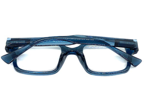 Classic Vintage Retro Style READING GLASSES READERS Square Blue Frame R297