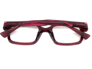 Classic Vintage Retro Style READING GLASSES READERS Square Boysenberry Frame R297