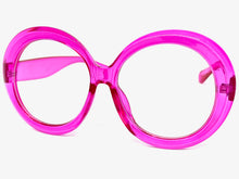 Oversized Vintage Retro Style Clear Lens EYEGLASSES Huge Round Hot Pink Frame 9240
