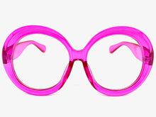 Oversized Vintage Retro Style Clear Lens EYEGLASSES Huge Round Hot Pink Frame 9240