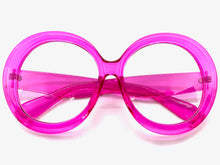 Oversized Vintage Retro Style Clear Lens EYEGLASSES Huge Round Hot Pink Frame 9240