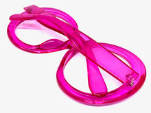 Oversized Vintage Retro Style Clear Lens EYEGLASSES Huge Round Hot Pink Frame 9240