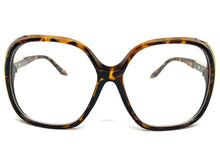 Oversized Vintage Retro Style Clear Lens EYEGLASSES Large Square Tortoise Frame 89024