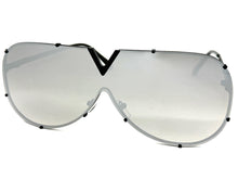 Oversized Sleek Modern Retro Shield Style SUNGLASSES Large Black Frame 4624
