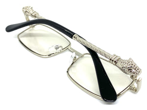 Classy Elegant Luxury Modern Style Clear Lens SUNGLASSES Silver Frame E0662