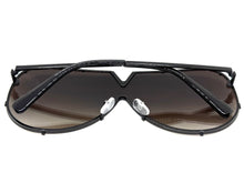 Oversized Sleek Modern Retro Shield Style SUNGLASSES Large Black Frame 4624