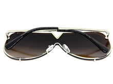 Oversized Sleek Modern Retro Shield Style SUNGLASSES Large Silver Frame 4624