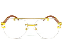 Men's Classy Elegant Luxury Retro Hip Hop Aviator Style CLEAR LENS EYEGLASSES Gold Frame 3028