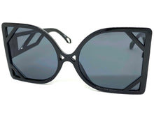 Oversized Vintage Retro Style SUNGLASSES Large Square Black Frame 80080