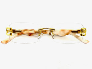 Men's Classy Elegant Luxury Retro Hip Hop Style CLEAR LENS EYEGLASSES Gold Frame E0925