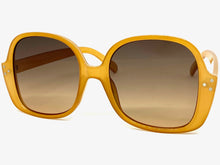 Oversized Classic Vintage Retro Style SUNGLASSES Large Square Caramel Frame 80314