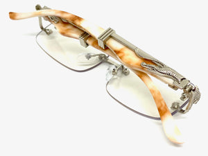 Men's Classy Elegant Luxury Retro Hip Hop Style CLEAR LENS EYEGLASSES Silver Frame E0925