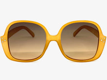 Oversized Classic Vintage Retro Style SUNGLASSES Large Square Caramel Frame 80314
