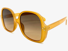 Oversized Classic Vintage Retro Style SUNGLASSES Large Square Caramel Frame 80314
