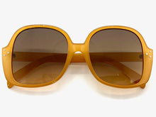 Oversized Classic Vintage Retro Style SUNGLASSES Large Square Caramel Frame 80314