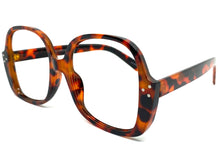 Oversized Classic Vintage Retro Style Large Square Tortoise Lensless Eye Glasses- Frame Only NO Lens 80314