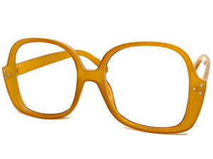 Oversized Classic Vintage Retro Style Large Square Caramel Lensless Eye Glasses- Frame Only NO Lens 80314