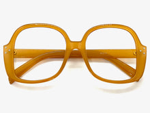 Oversized Classic Vintage Retro Style Large Square Caramel Lensless Eye Glasses- Frame Only NO Lens 80314