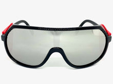 Oversized Retro Sporty Wrap Around Style SUNGLASSES Large Black Frame 30417