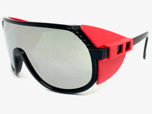 Oversized Retro Sporty Wrap Around Style SUNGLASSES Large Black Frame 30417