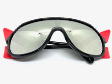 Oversized Retro Sporty Wrap Around Style SUNGLASSES Large Black Frame 30417