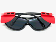 Oversized Retro Sporty Wrap Around Style SUNGLASSES Large Black Frame 30417