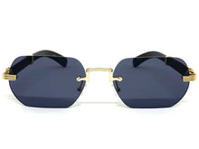 Classy Elegant Sophisticated Luxury Style SUNGLASSES Gold & Wooden Frame 27676