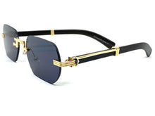 Classy Elegant Sophisticated Luxury Style SUNGLASSES Gold & Wooden Frame 27676