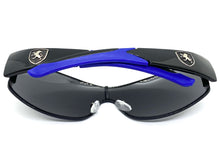 Classic Contemporary Modern Wrap Style SUNGLASSES Sleek Black & Blue Frame 3734