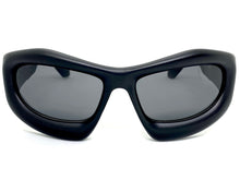 Oversized Modern Futuristic Biker Sporty Wrap SUNGLASSES Thick Black Frame 80621