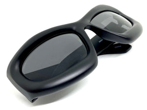 Oversized Modern Futuristic Biker Sporty Wrap SUNGLASSES Thick Black Frame 80621