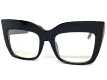 Oversized Classic Vintage Retro Style Clear Lens with Slight Tint SUNGLASSES Thick Black Frame E1922