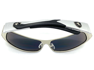 Classic Contemporary Modern Wrap Style SUNGLASSES Sleek Silver Frame 3727