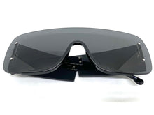 Oversized Modern Retro Shield Wrap Style SUNGLASSES Large Black Frame 80627